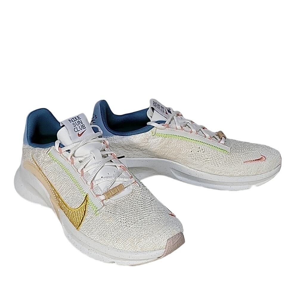 Nike SuperRep Go 3 Flyknit Next Nature Sun Club White Sanded Gold Sneakers NWT